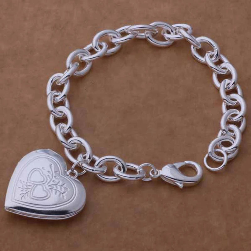 925 Sterling Silver Bracelet Picture frame High Quality Romance Chain For Women Fashion Engagement Party Wedding Jewelry Gift