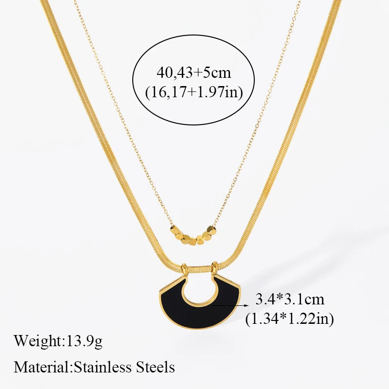 EILIECK 316L Stainless Steel Metal Cross Pendant Necklace For Women Trendy Gold Color OT Clasp Neck Chain Waterproof Jewelry