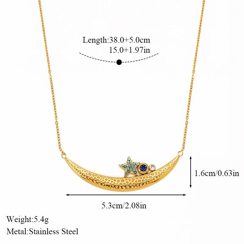 EILIECK Women's Trendy Colorful Creative Fish Pendant Necklace Stainless Steel Neck Chain Daily Water-resistant Jewelry Gift
