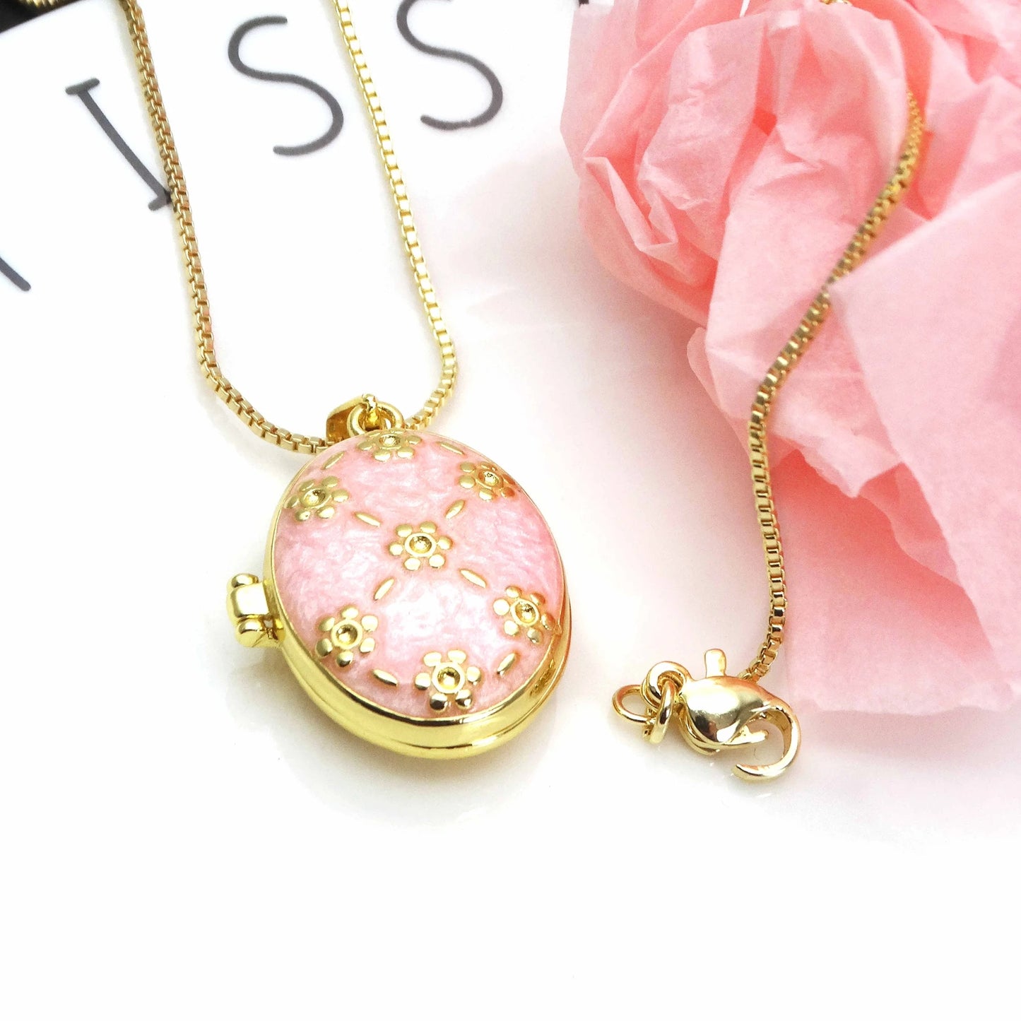Micro Zircon oil drip photo box Pendant necklace case gaine pendant necklace copper chain jewelry necklace