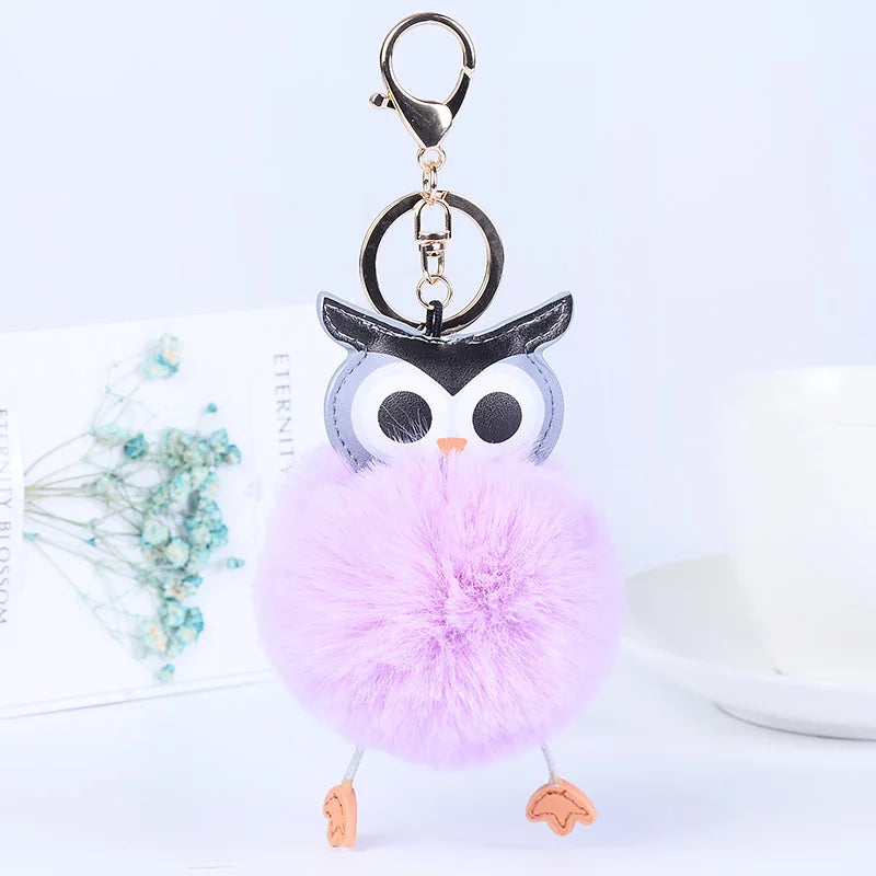 EASYA New Design Crystal Owl Keychain Full Rhinestone Key Ring Key Holders For Women Bag Accessories Cute Animal Car Key Chain