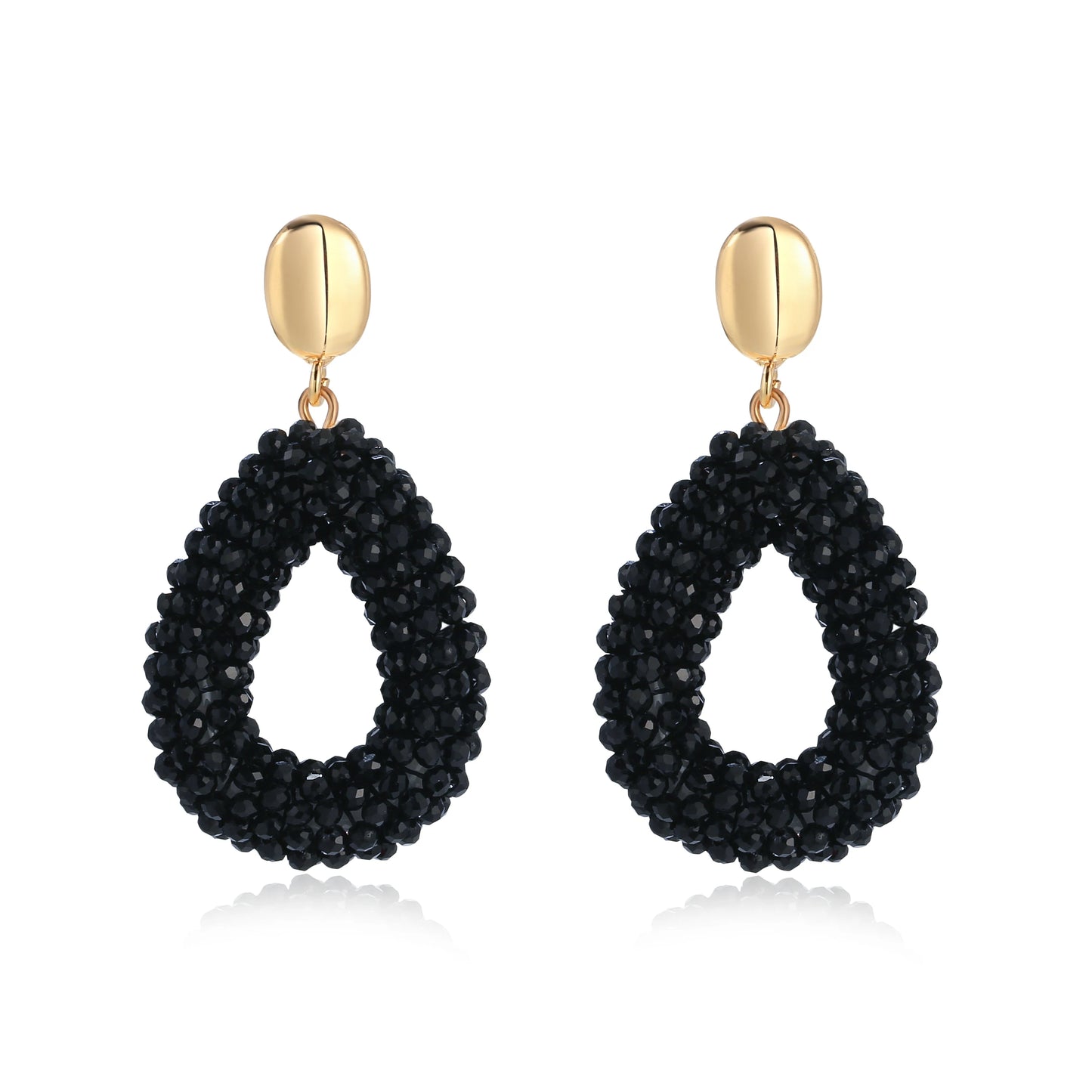 Badu Colorful Beaded Dangle Earrings for Women Boho Handmade Crystal Faceted Beads Teardrop Earrings Statement Fashion Jewelry