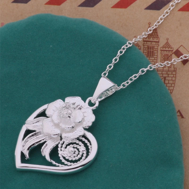 New High Quality 925 Sterling Silver Necklace Pendan Heart For Women Exquisite Student Girlfriend Jewelry Gift