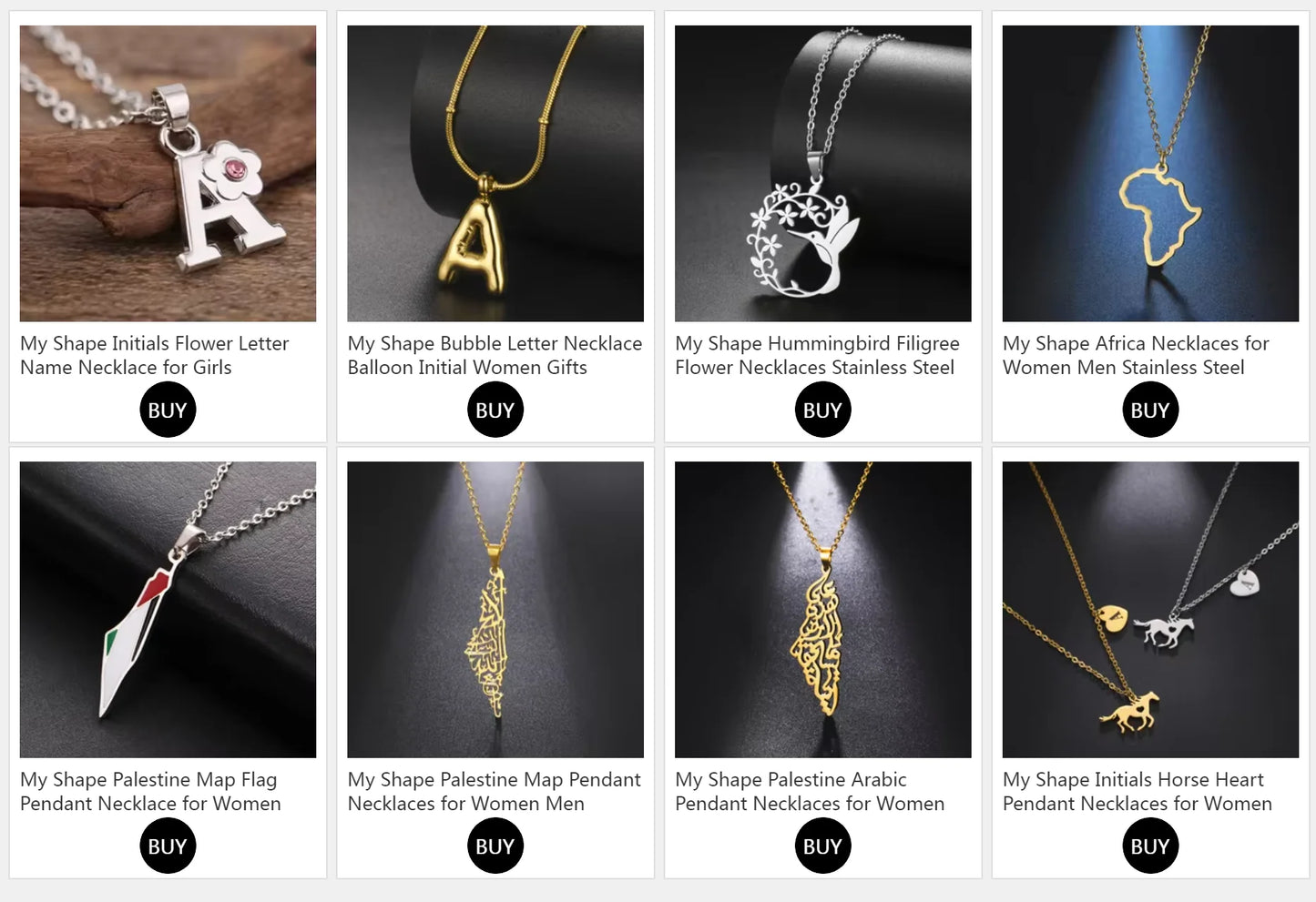 My Shape Stainless Steel Necklace Christian Jewelry Heart Jesus Cross Shaped Steel Color Gold Color Pendant Chain Jewelry Gifts