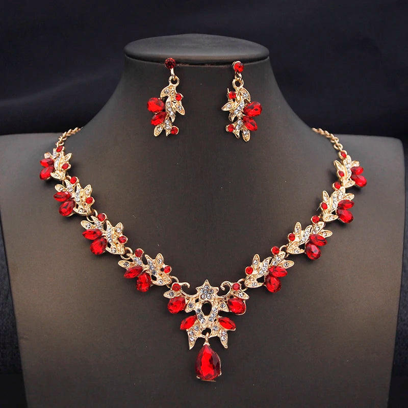 Butterfly Collar Opal Pink Bridal Jewelry Sets for Women Choker Necklace Earring Set Wedding Bride Jewelry Sets 3 Pcs Gifts