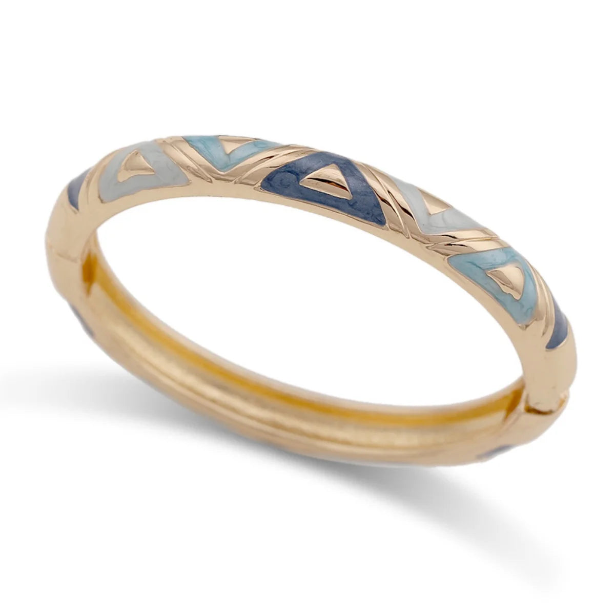 KMVEXO Exaggeration Blue Enamel Geometric Irregular Metal Bangle for Women Girl Summer Beach Vacations Bracelet 2026 NEW