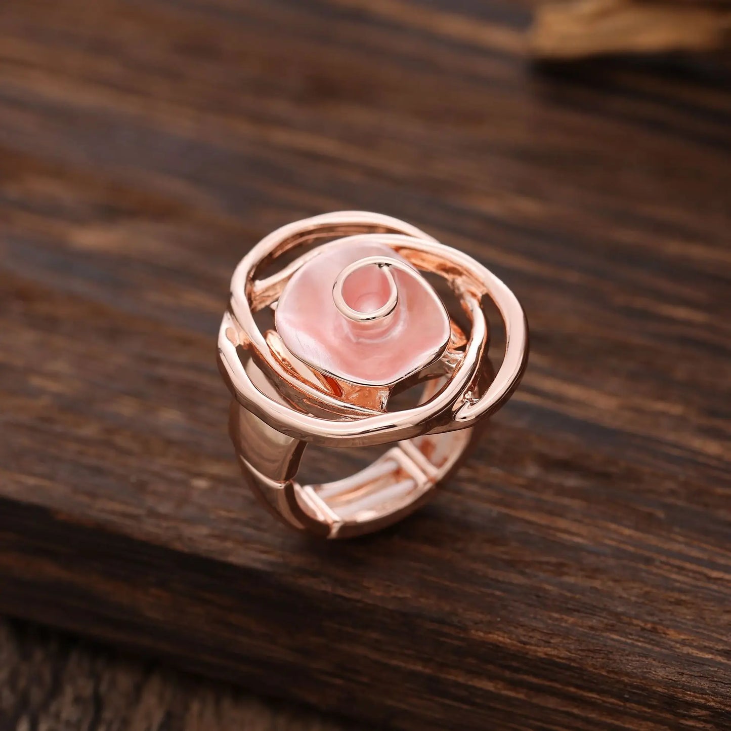 explosion Color oil rose flower elastic ring Fashion high sense Women's versatile rose ring