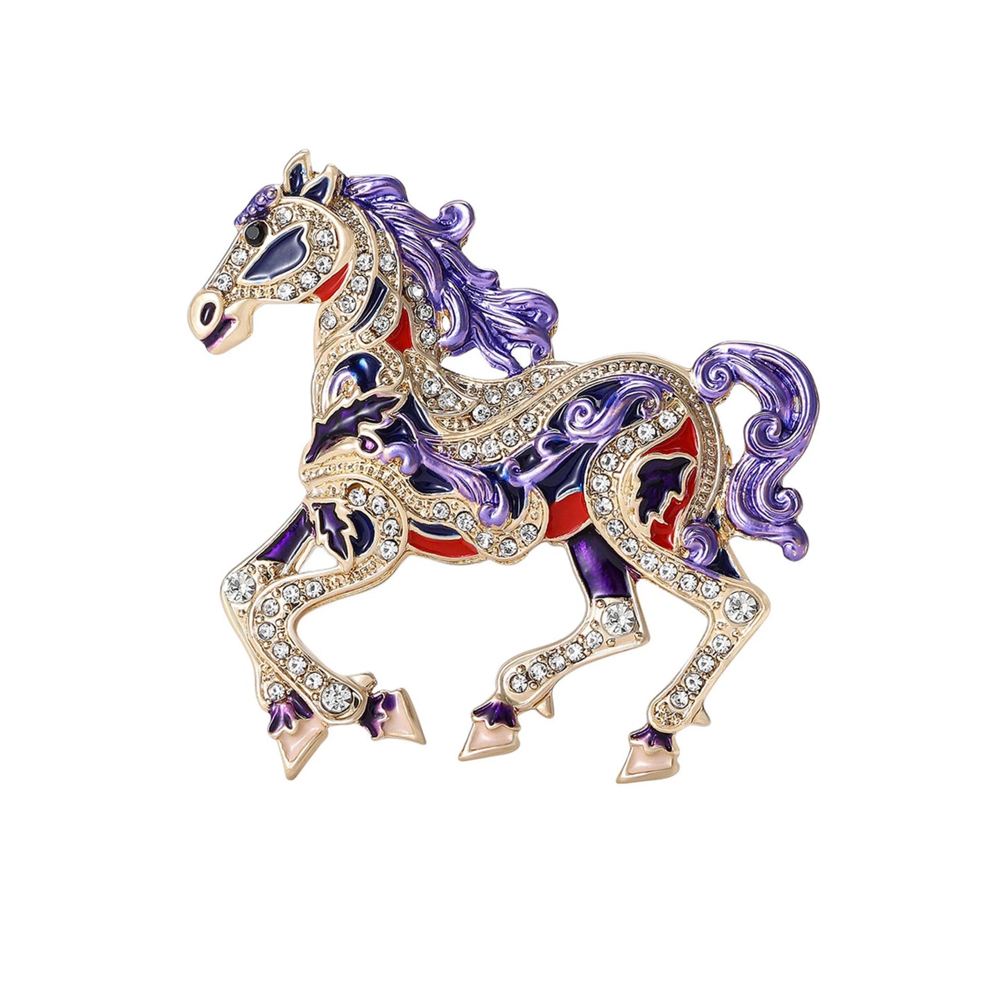 Women's Luxury Jewelry Box Horse Brooch Ornament Souvenir Gift Horse Year Mascot High-end Dress Needle