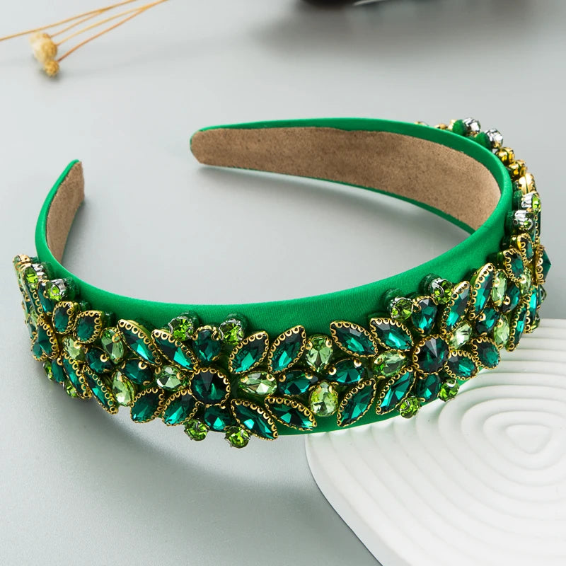 New Style Hair Band, Heavy Craftsmanship, Fashionable Baroque Rhine Stone Band, Women's Wide Brimmed Retro Hair Accessories