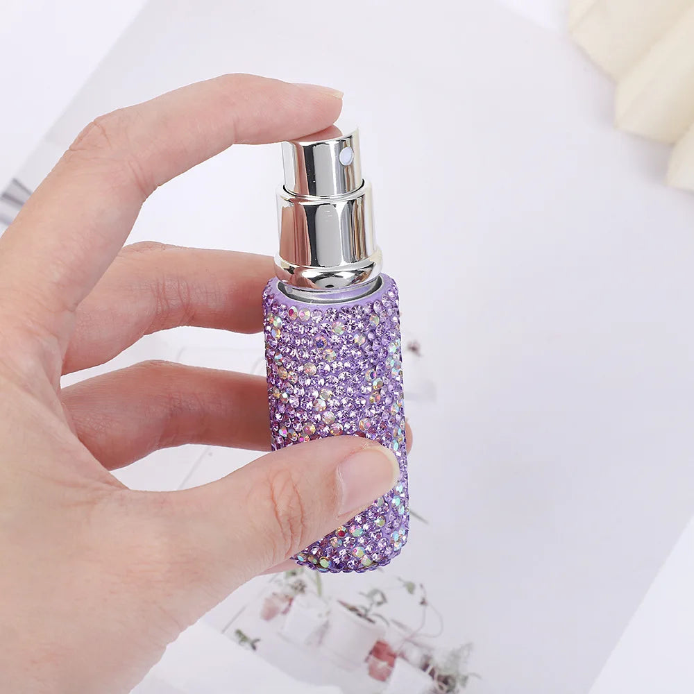 2026 New Perfume Bottle Keychain Full Rhinestone Women's Luxury Car Key Ring Y2K Fashion Accessories Creative Pendant