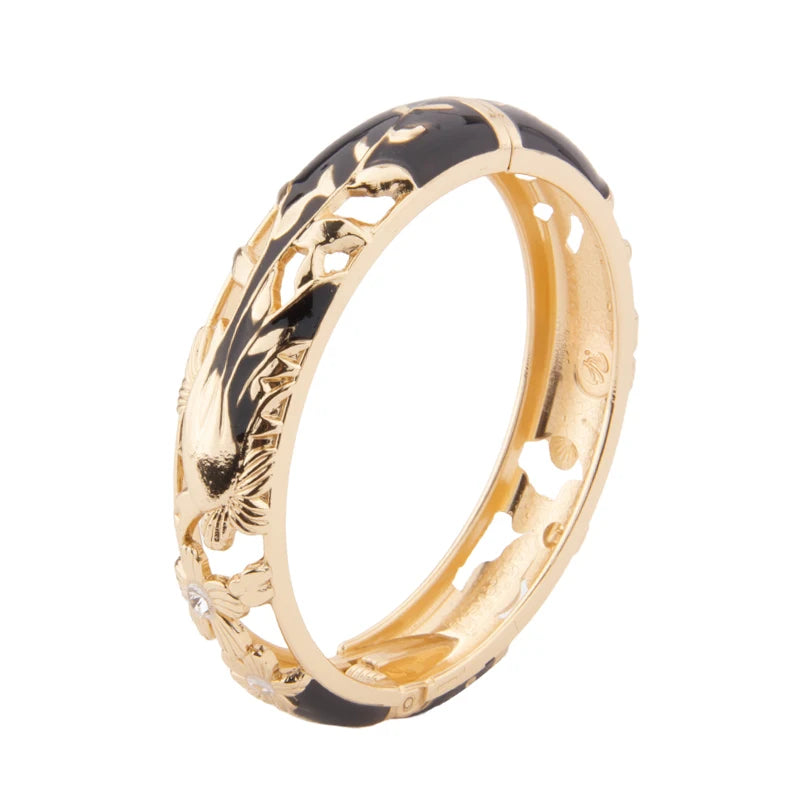 Hollow Bangles For Women Bracelets On Hand Bird Cloisonne Enamel Jewelry Women's Hand Bracelet Female Bangle Gifts For Wife Girl