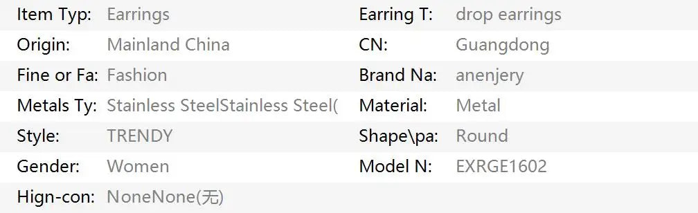 ANENJERY 316L Stainless Steel Portrait Round Card Pendant Earrings For Women Vintage Personality Versatile Party Jewelry Gifts