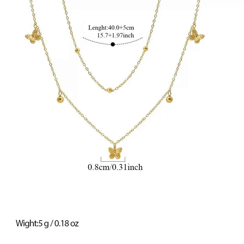 EILIECK Women's Retro Star Moon Pendant Necklace 18K Gold PVD Plated Stainless Steel Waterproof Layered Neck Chain Daily Jewelry