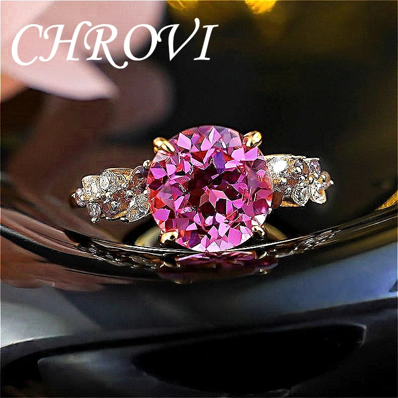 Luxury-Style 925 Sterling Silver Focus Single Diamond Round Sparkling Open-Style Ring for Women at Banquet Events