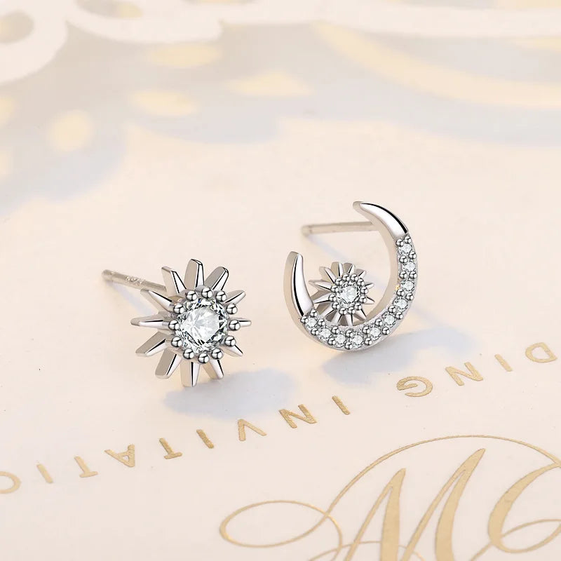 New 925 Sterling Silver Earrings Sparkly Zircon for Women Fashion Wedding Engagement Party Jewelry Gifts
