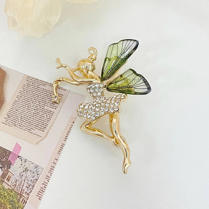 New Crystal Ballerina Pearl Girl Brooch Pin Angel Dancer Dancing Pins Brooches Jewelry for Valentine's Day Gifts