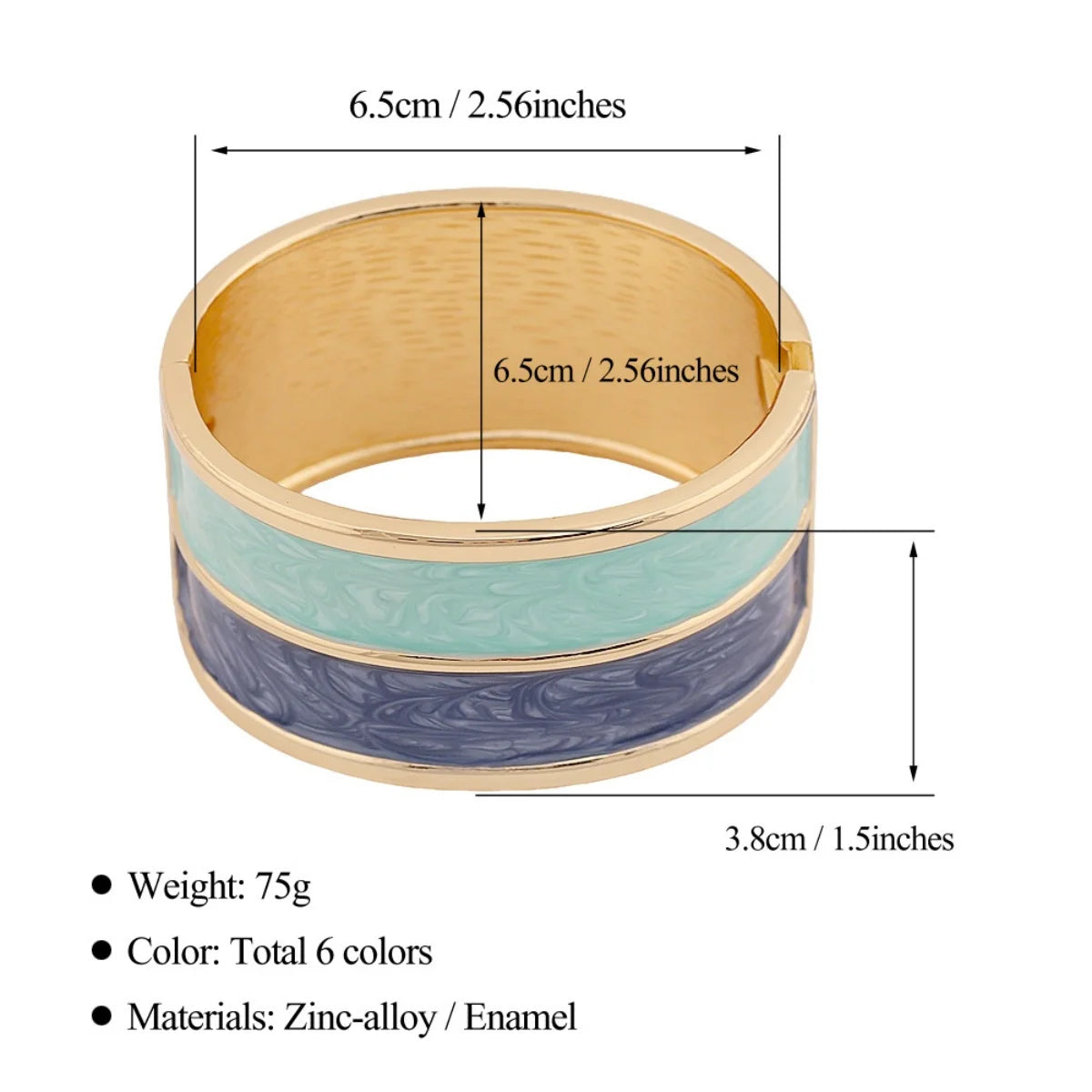 KMVEXO Punk Blue Green Color blocking Enamel Bangles Metal Geometric Bangle Wide Chunky Cuff Bracelet Women Aesthetic Jewelry