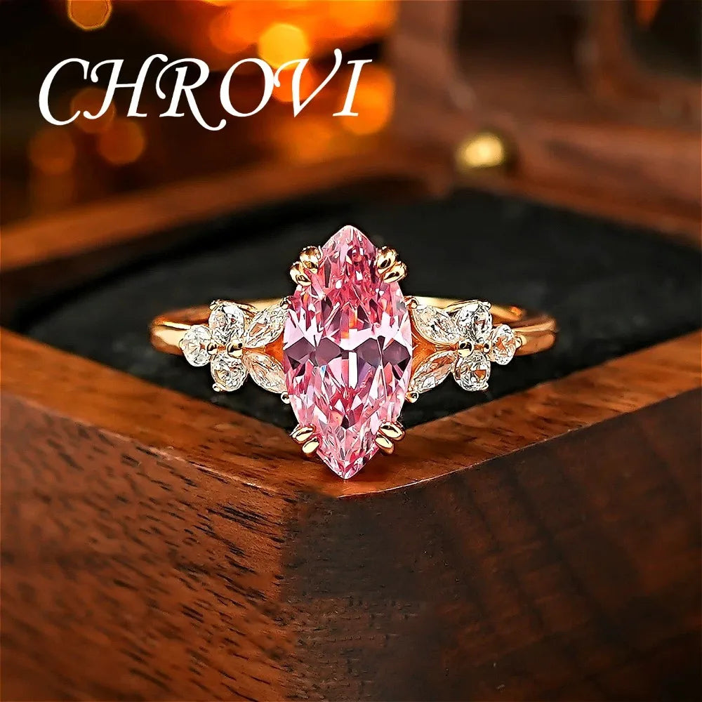 Light Luxury 925 Sterling Silver High-End Padparadscha Ring for Women with High-Carbon Diamond Open Wedding Ring