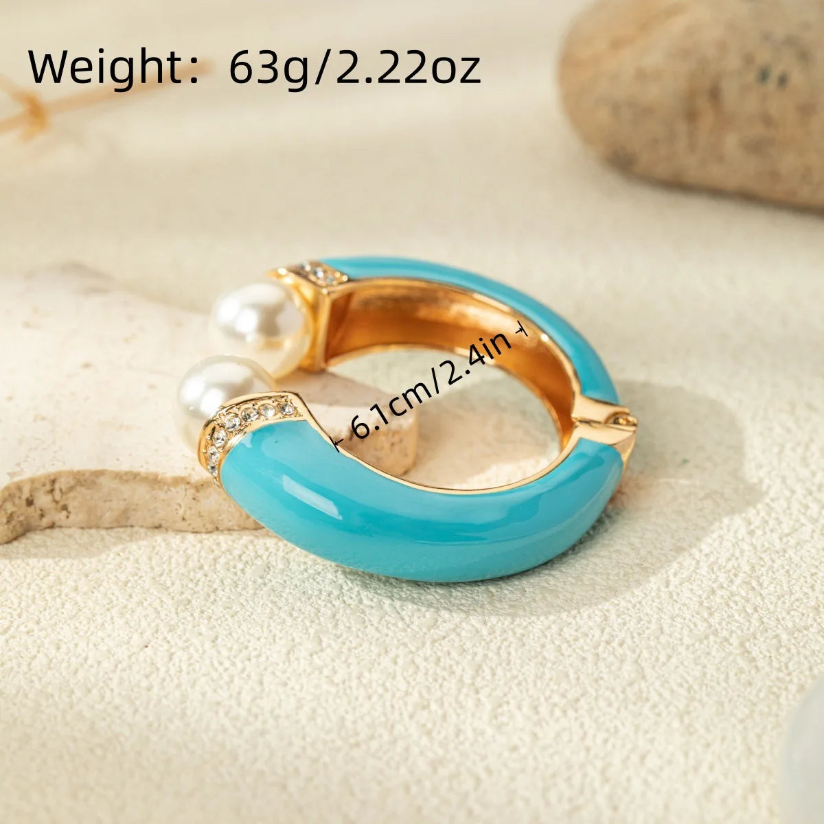 KMVEXO Bohemian Blue Enamel Cuff Bangles Geometric Irregular Gold Color Metal Wide Bracelet For Women Men Punk Pearl Jewelry