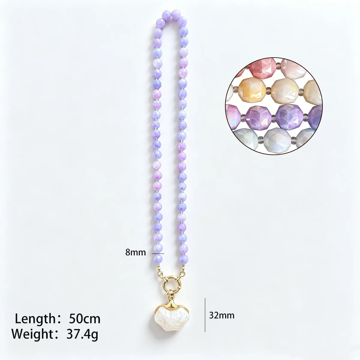 Summer Dopamine Handmade Bead Flower Ball Necklace Ocean Shell Seahorse Heart Pendant Charm Beach Jewelry Gift for Women