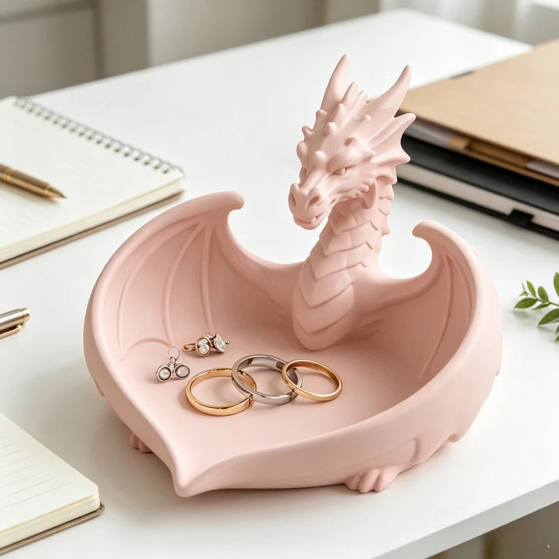 Minimalist Dragon Shape Jewelry Storage Tray INS White Mini Key Tray Simple Elegant Bracelets Organizer Room Decor