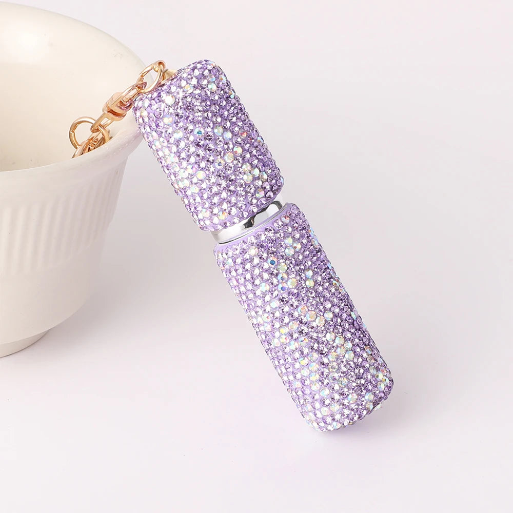 2026 New Perfume Bottle Keychain Full Rhinestone Women's Luxury Car Key Ring Y2K Fashion Accessories Creative Pendant