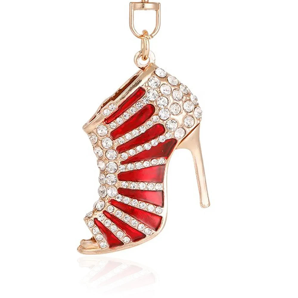 2024 New Sparkling Crystal Luxury Women's High Heels KeyChain Bag Pendant Souvenir Gift Car Key Ring
