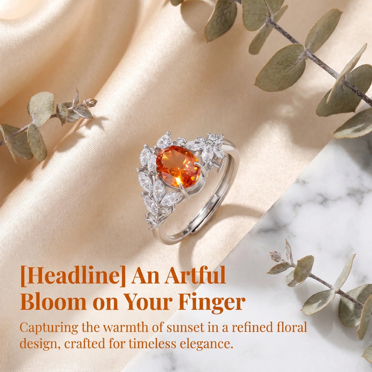 925 Sterling Silver Ice Flower Cut Jadeite Ring with Zircon Inlay - Super Sparkling Ring for Women