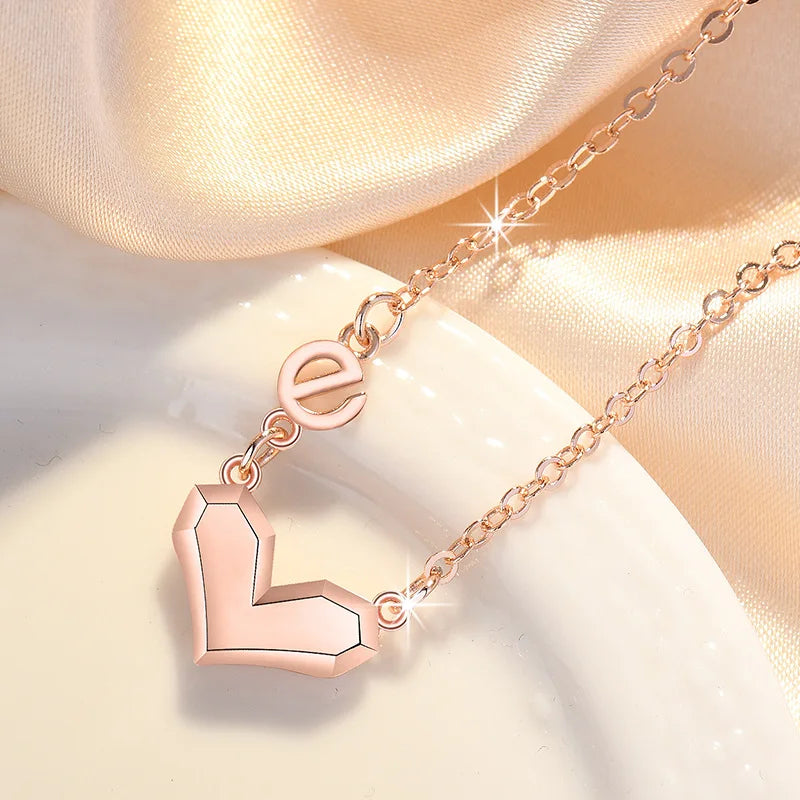 925 Sterling Silver Necklace Pendant Romance Heart Zircon High Quality For Woman Fashion Wedding Engagement Jewelry Gift