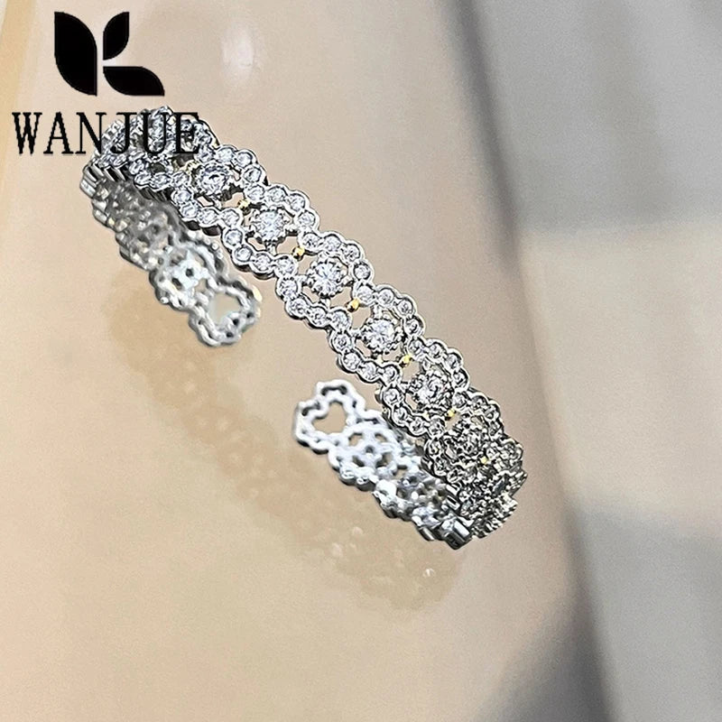 Women's fashion luxury Italian court style Manli wreath bracelet woven pattern carving paint craft jewelry party gift