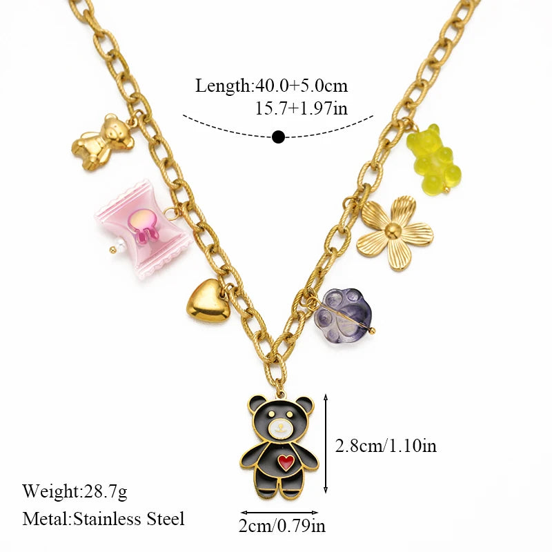 EILIECK 316L Stainless Steel Metal Cross Pendant Necklace For Women Trendy Gold Color OT Clasp Neck Chain Waterproof Jewelry