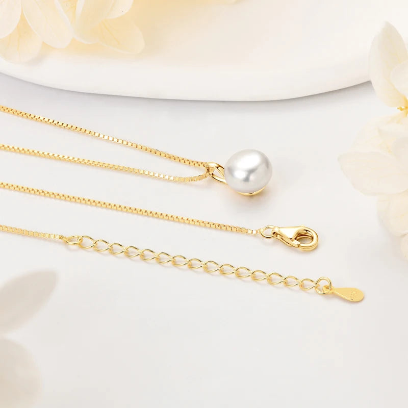 OXTAO Real 925 Silver Necklace Natural Freshwater Pearl Pendant for Women Clavicle Chain Necklace Fine Jewelry Gift wholesale