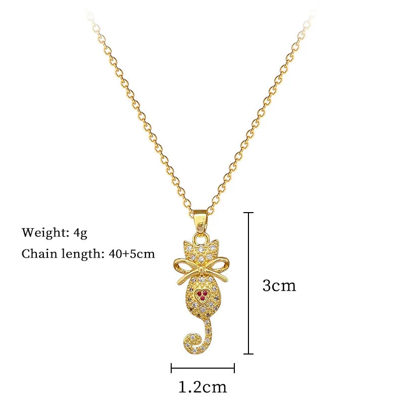 EILIECK 316L Stainless Steel Shine Cubic Zircon Butterfly Pendant Necklace for Girl Gold Color Waterproof Chic Jewelry Party