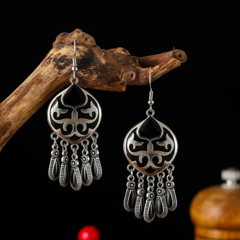 New Ethnic Fire Totem Earrings for Women Creative Design Short Style Enamel Vintage Water Drop Earrings Party Daily Jewelry