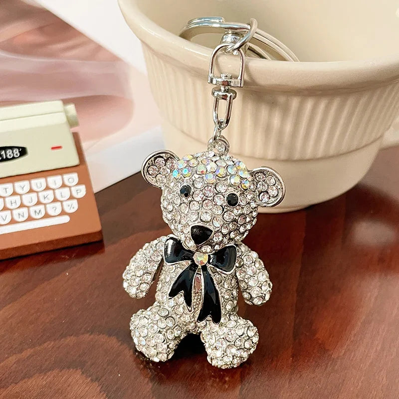 Colorful Bear Series Keychain Dazzling Colors Love Bow Bears Pendant Accompanying Gift Wedding Souvenir