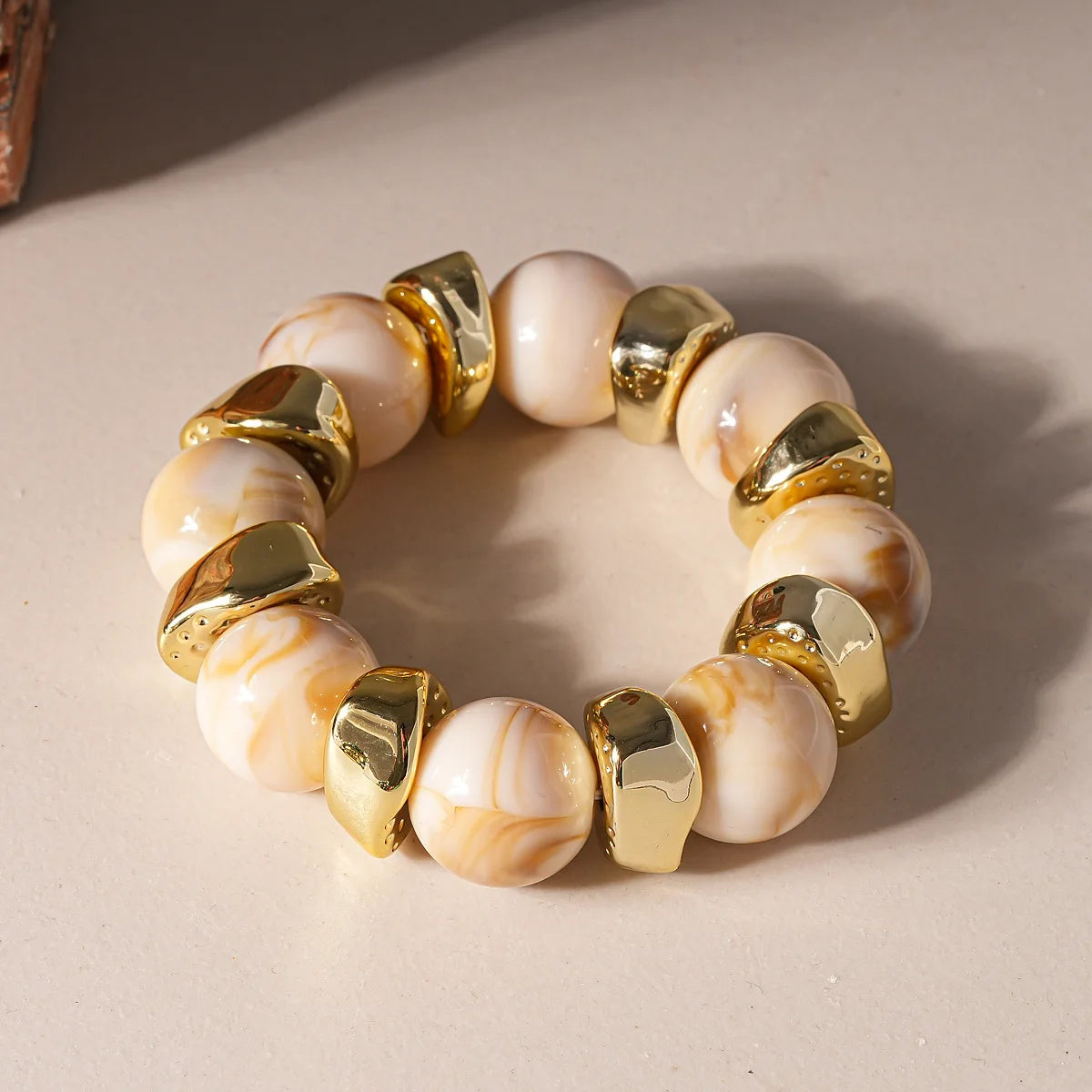 Acrylic Irregular Square Round Beaded Bracelets for Women Multicolor Bohemia Geometric Handmade Bangles Couple Jewelry Travel C