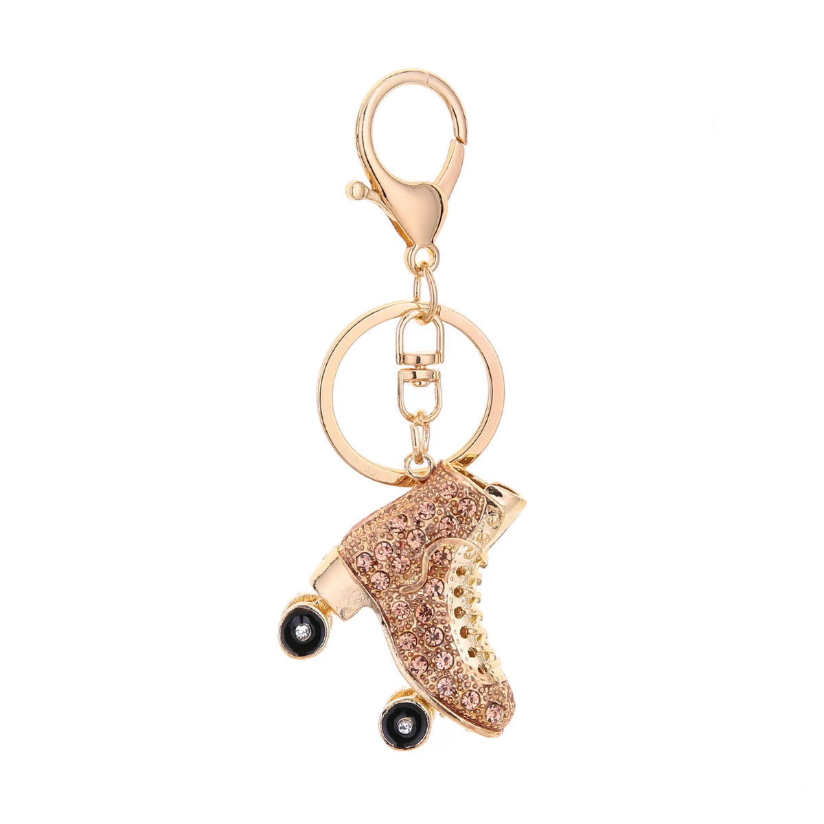 Fashion Crystal Roller Skating Shoes Shape Keychain for Female Car keyrings Women's bags Pendants Accessories Men Jewelry 2019