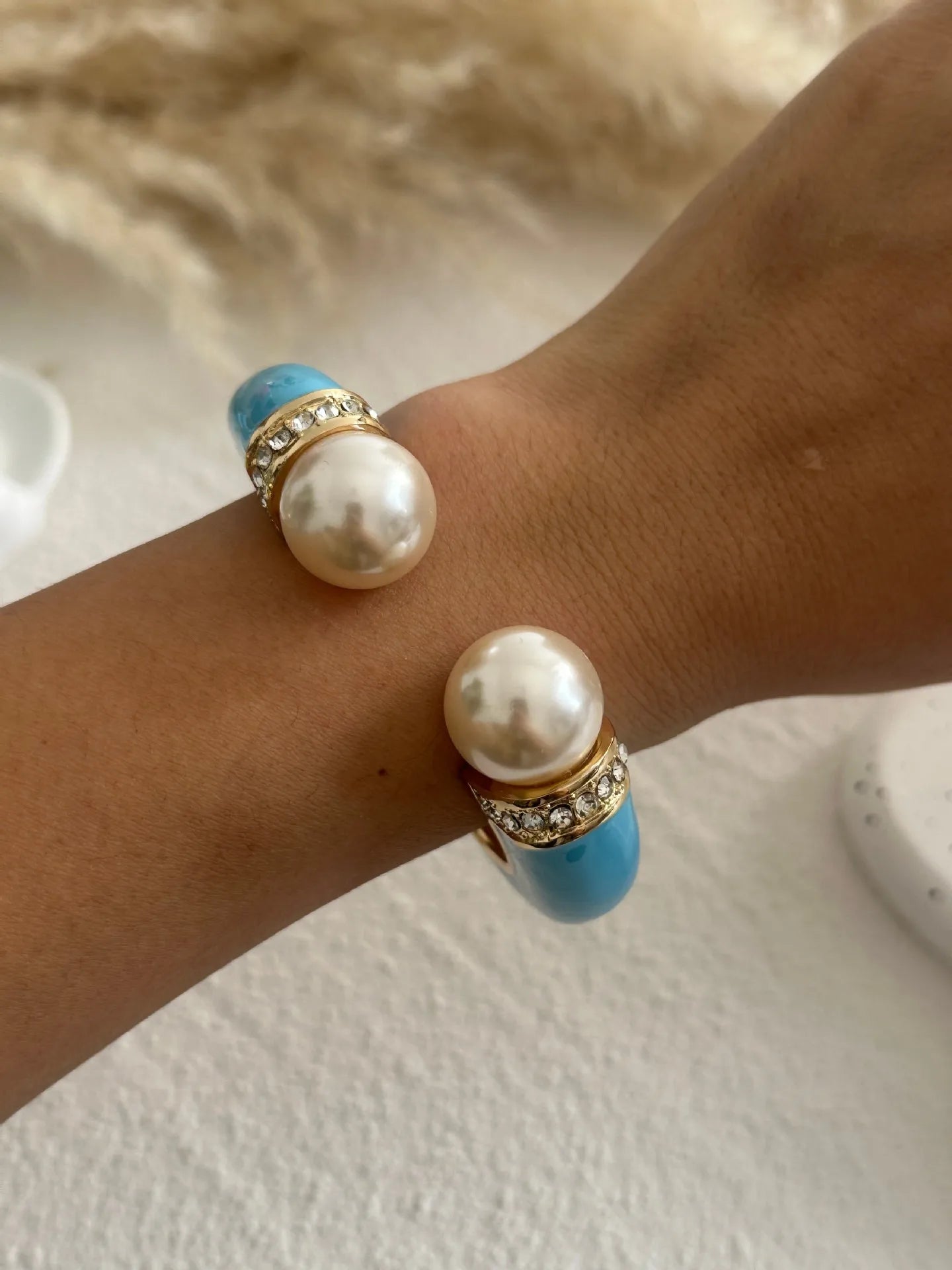 KMVEXO Punk Blue White Dripping Oil Zinc Alloy Enamel Bangles Geometric Wide Cuff Spring Bangle Bracelets For Women Jewelry