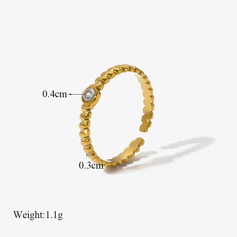 EILIECK 316L Stainless Steel Personality Golden Open Cuff Rings For Women Girl Fashion New Jewelry Lady Gift Party anillos mujer