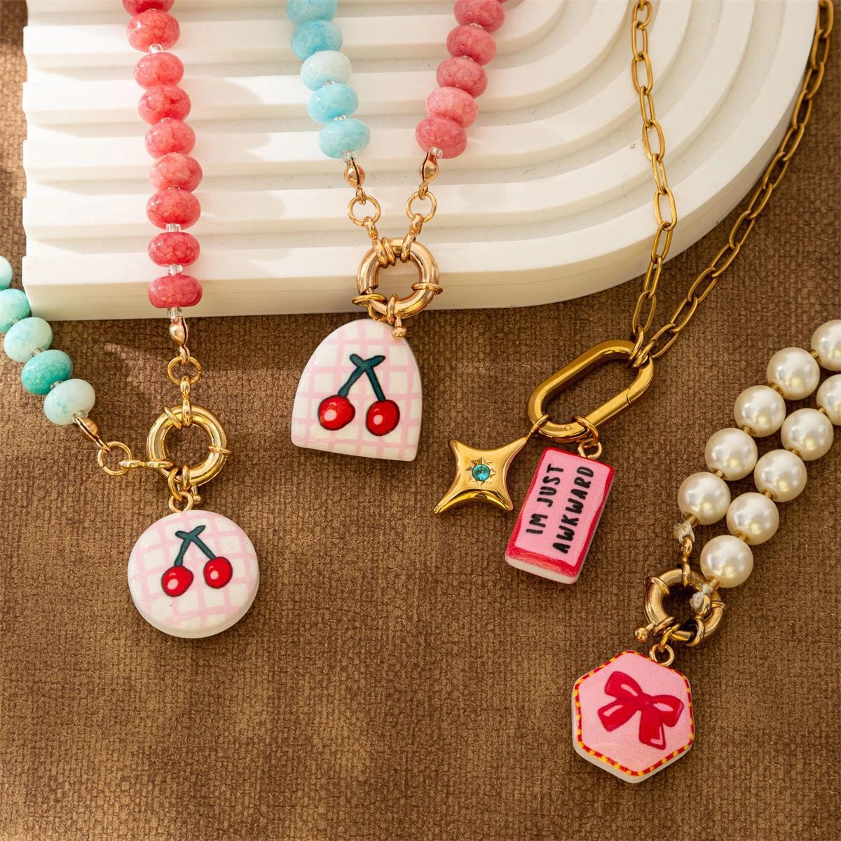 2026 Fashionable Trendy Summer Colorful Heart Beaded Necklace Colorful Beaded Necklace Back-to-School Season Gift