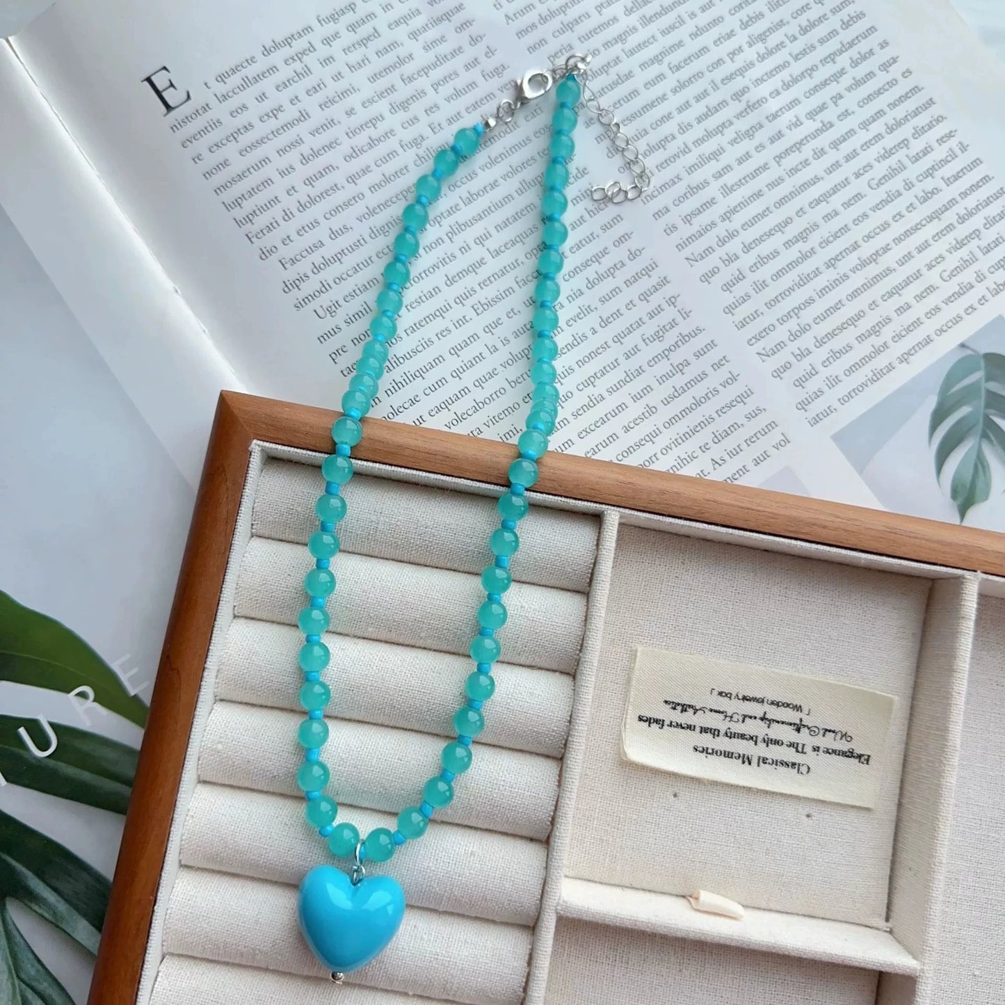 2026 Trendy Cute Candy Color Heart Pendant Glass Beaded Chain Choker Necklace For Women Girls Aesthetic Fashion Neck Accessories