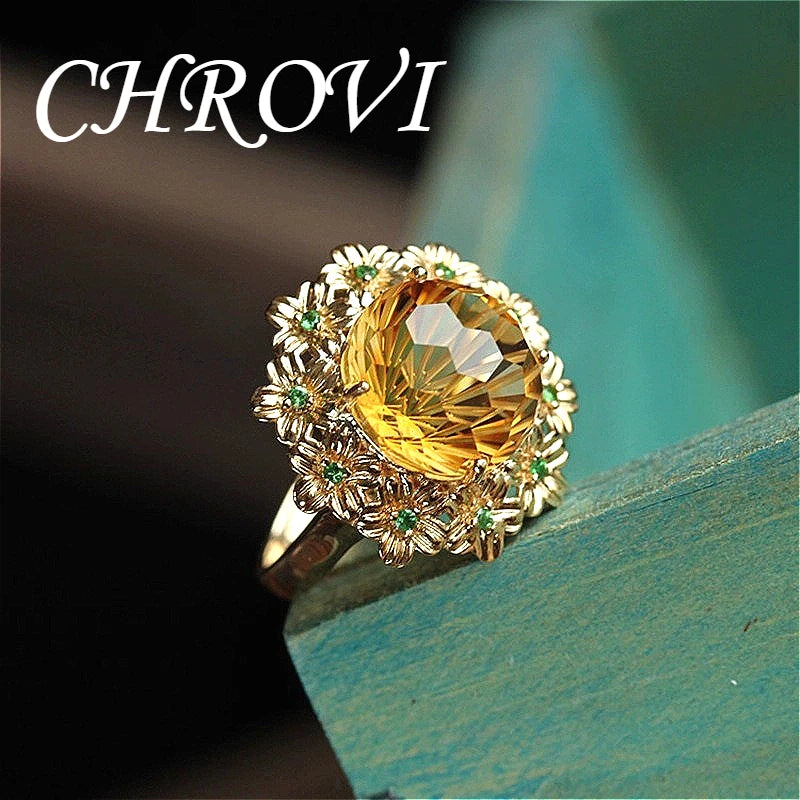 Light luxury ice flower 18K gold versatile flower open ring ring for women jewelry