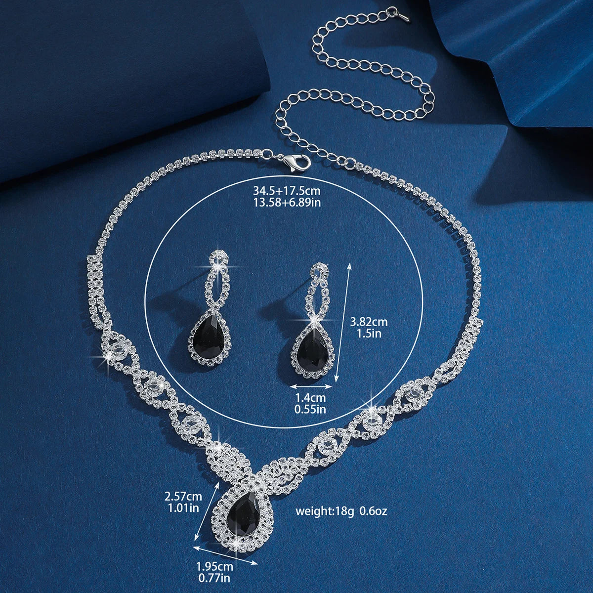 Fashionable European and American necklace earring set, bride's wedding veil, evening gift, banquet decoration set, accessories