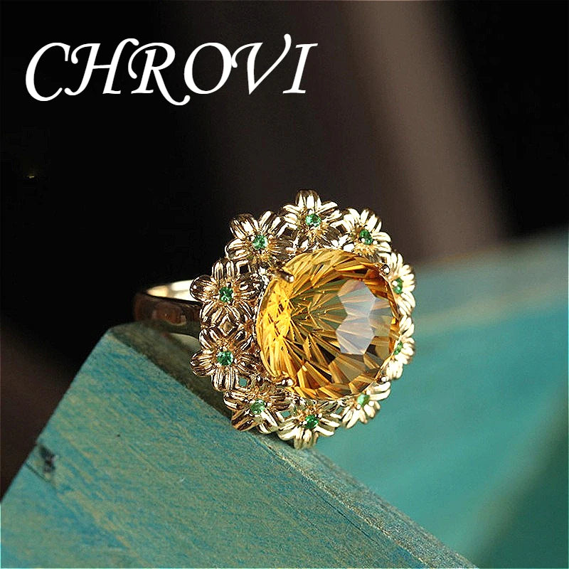 Light luxury ice flower 18K gold versatile flower open ring ring for women jewelry