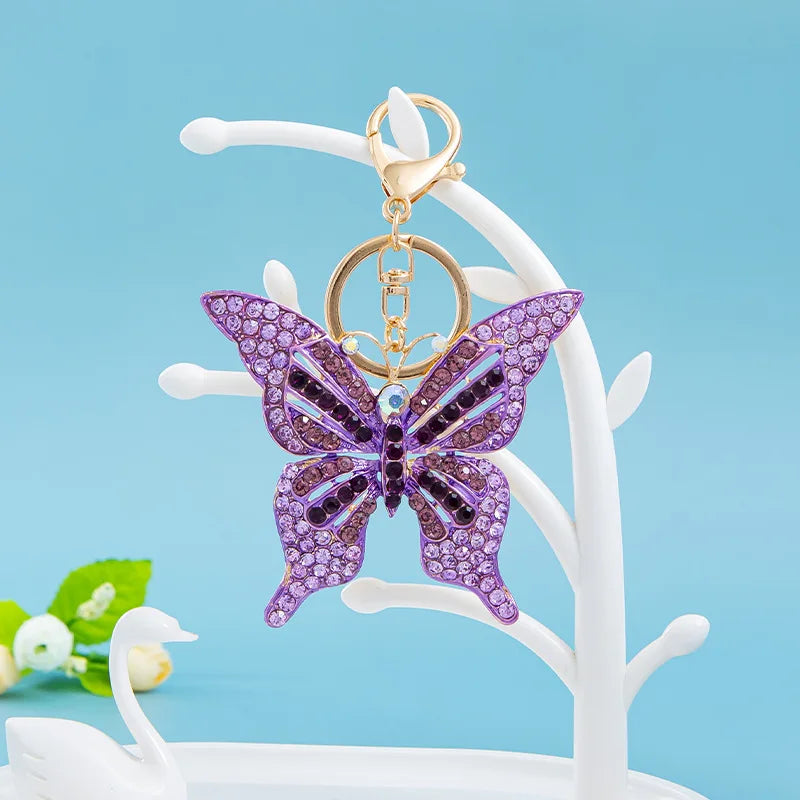 Crystal Delicate Bow Pearl Ballerina Girl Key Chain Pendant Rhinestone Women Handbag Car Key Chains Beautiful Girls Bag Pendant
