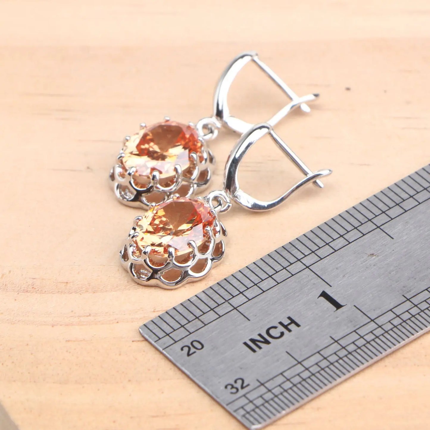 Bridal 925 Sterling Silver Jewelry Sets For Women Wedding Cubic Zircon Rings Pendant Stones Earrings Necklace Set