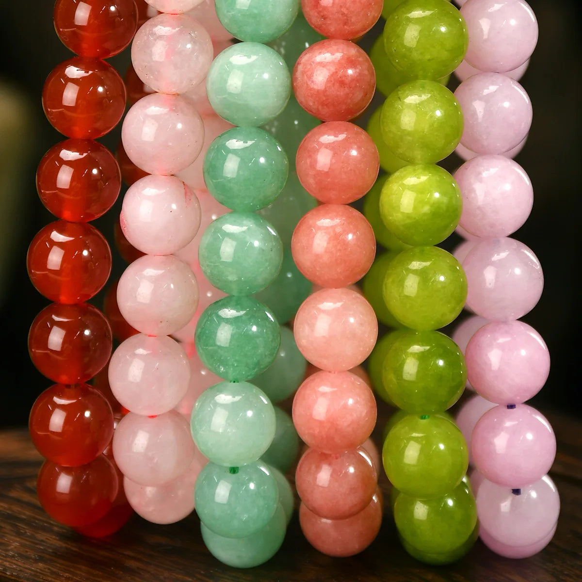 Summer Bohemia Colorful Natural Stone 10mm Bead Necklace Handmade Glass Beading Collar Choker for Women Girls Trend Jewelry Gift