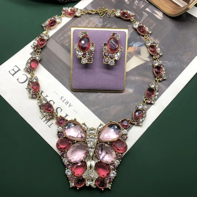 NISHIZAWA Crystal Stud Earrings for Women Court Style Vintage Exquisite Jewelry Luxury Elegant Fashion Aretes De Mujer
