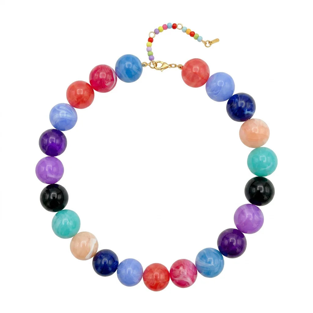 Summer Beach Chunky Bead Neckalce for Women  Multicolored Handmade Beading Collarbone Choker Boho Jewelry Holiday Gifts Bijoux