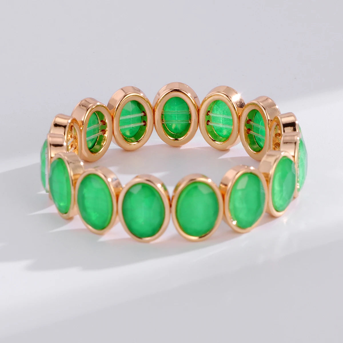 2026 New Arrival Glass Crystal Candy Beads Bracelets Colorful Rhinestone Girl Women Gold Color Bangle Bohemian Style Bracelet